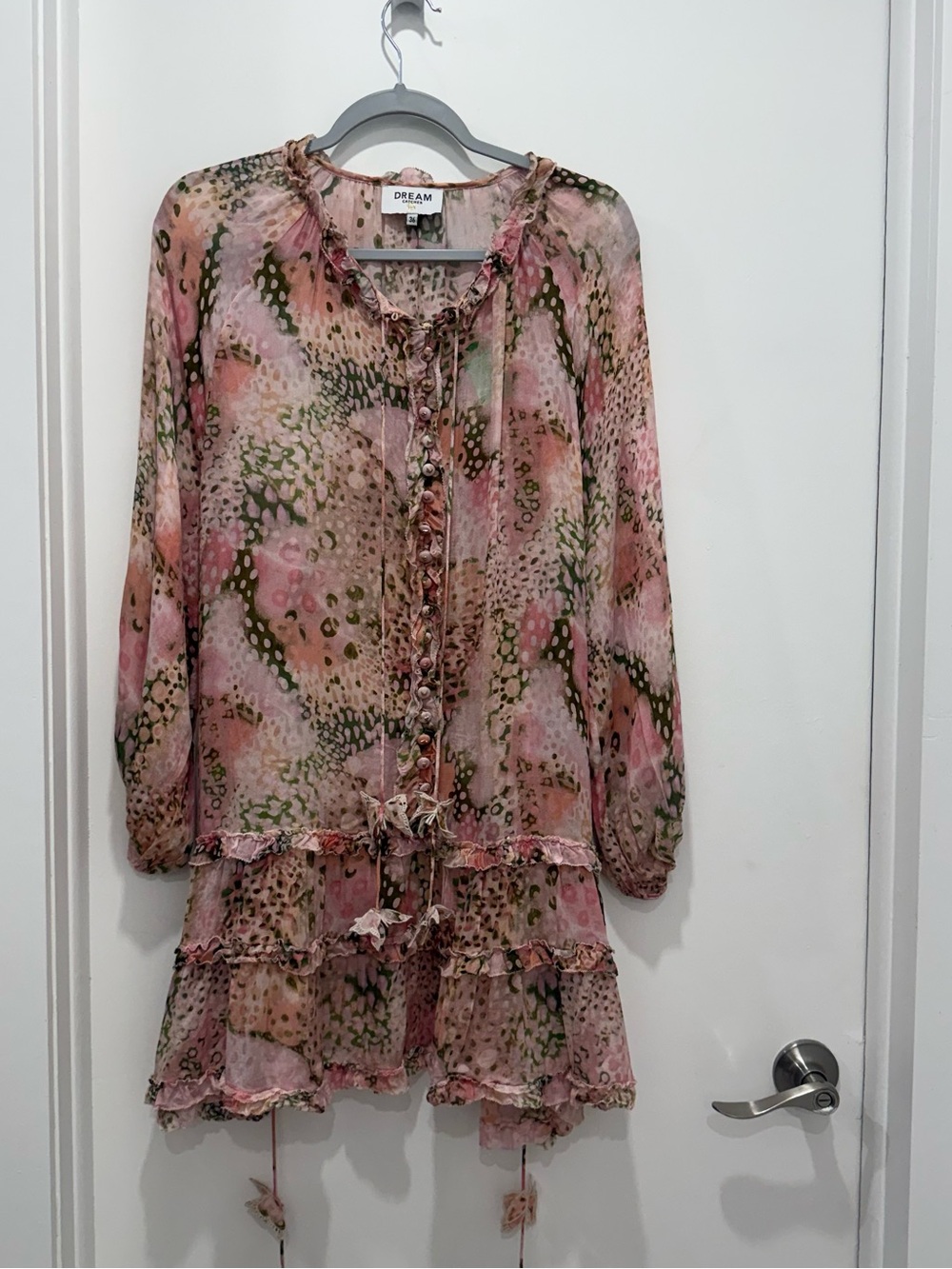 DREAM CATCHER Sasha Floral Boho Mini Dress Size 36 Romantic Ruffle